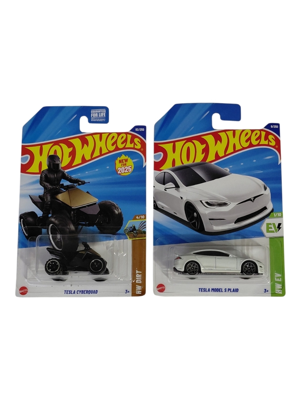 Hot Wheels 2025 Tesla Set - Cyberquad (HW Dirt) & Model S Plaid (HW EV)